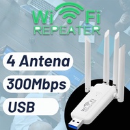 Wifi Repeater Wireless USB 300Mbps 4 Antenna Relay Signal Booster Wifi Extender Router WiFi Signal A