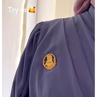 MAWAR Custom gold plated etched rose etched name brooch