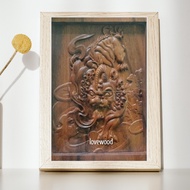 Carved Lion Auspicious Wood Carving Home Decoration