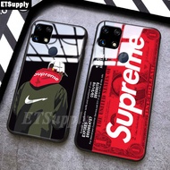 ETS Design for Realme C21Y Case with Tempered Glass Back Cover Shockproof Mirror Casing for Realme C