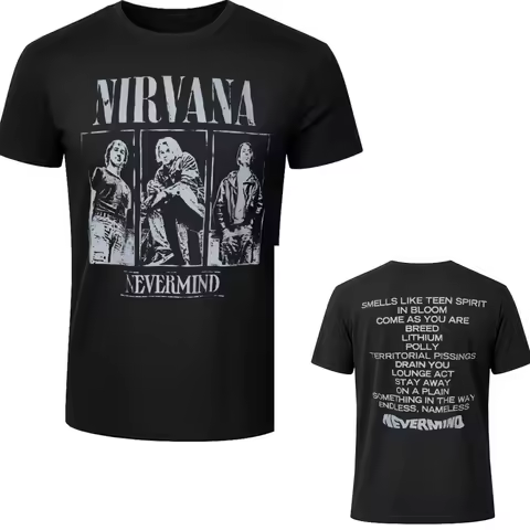 Fit Nirvana Graphic Cotton T-shirt Unisex Summer Short Sleeve Fashion Brand Tee Luxury Casual Vintag