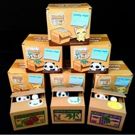 Tabung Kucing Bergerak Tabung Panda Bergerak Cat Money Saving Box Kids Coin Saving Box Cat Mischief 