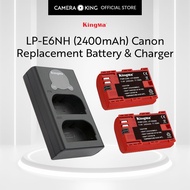 [KingMa] LP-E6NH Dual Slot LED Display Charger and Battery(2400mAh) Set for CANON LP-E6 / LP-E6N / L