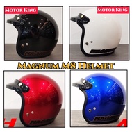 TOPI KELEDAR MOTOSIKAL MAGNUM HELMET MOTOR MAGNUM M8 3 BUTTON OPEN FACE MOTORCYCLE HELMET MAGNUM ORI