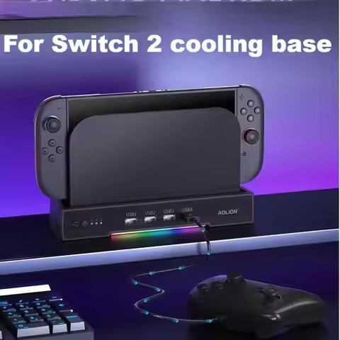 For Switch 2 gaming console Cooling fan storage base charging dock NS2 console bracket charging dock