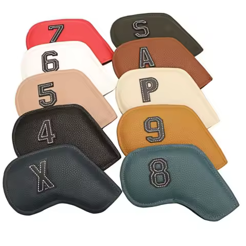 10pcs/set Golf Iron Headcover 3-9,P,S,A, Club Head Cover Embroidery Number Case Sport Golf Training 
