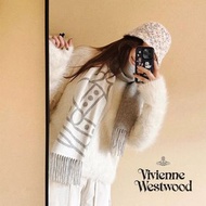 Vivienne Westwood 25款西太后土星圖案印花流蘇羊毛絨線保暖圍巾披肩