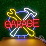 ป้ายไฟนีออน ป้ายไฟ GARAGE ไฟประดับตกแต่ง ป้ายไฟสำรับตกแต่งหน้าร้าน
