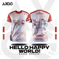 2024 fashion Axgg ' Bang Dream - Hello Happy World ' Tshirt / Jersey Microfiber Clothes / Jersey Sublimation / Tshirt Jersey