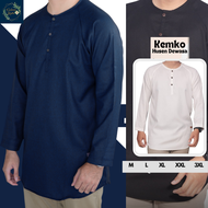 Baju Koko Kurta Pakistan Pria Dewasa Lengan Panjang Husen series Tanpa Kerah Polos Putih Habaib Premium Distro / Baju Koko Hitam /Baju Koko Pria Dewasa/Kurta El Rumi Terbaru/Kemeja Polos Hitam Formal Casual/Kemko/Kemeja Koko