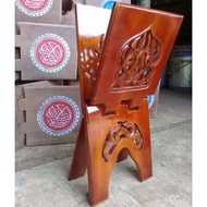 Rekal/rehal Original Jepara Folding Table Al Qur'an Reading Place with IQROK Motif