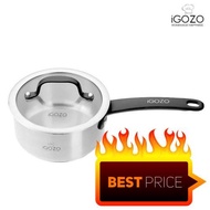 iGOZO 16cm Elite 304 Stainless Steel Saucepan + Glass Lid | Kitchenware Cookware Cook Boil