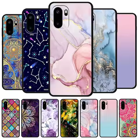 For OPPO OnePlus Ace 6 Ultra-Thin Soft Silicone Boho Flowers Black Case for OnePlus Ace6 Case Irides