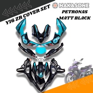 YAMAHA Y16 Y16ZR YAMAHA Y16ZR COVER SET BODY SET [ MATT BLACK ] PETRONAS + HARDENER #READY STOCK