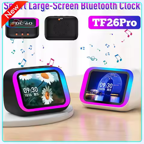 2000mAh AI Voice Smart Speaker (4.0 TFT) Bluetooth 5.4 5W Speaker 7-Color Light E-Photo Album/Weathe