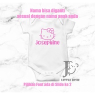 Jumper Bayi Custom Nama Hello Kitty Lucu Baby Romper - Little Josie