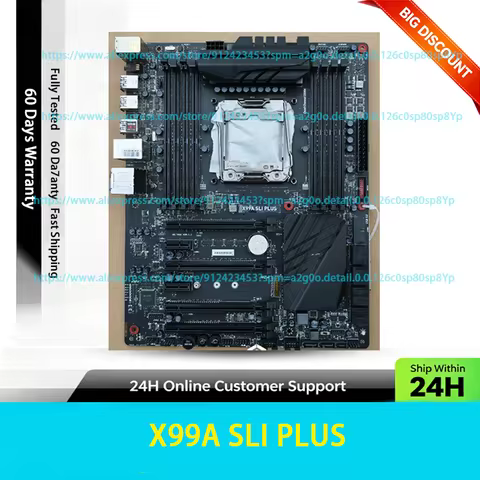 Used MSI X99A SLI PLUS Motherboard X99 LGA2011-3 ATX DDR4 Max 128GB Support Intel Xeon E5 V3 V4 CPU