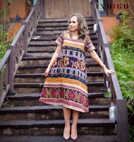 lili dress / dress tenun wanita tenun endek premium