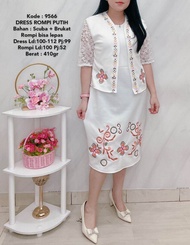 dress bahan scuba mix brokat ld 110cm