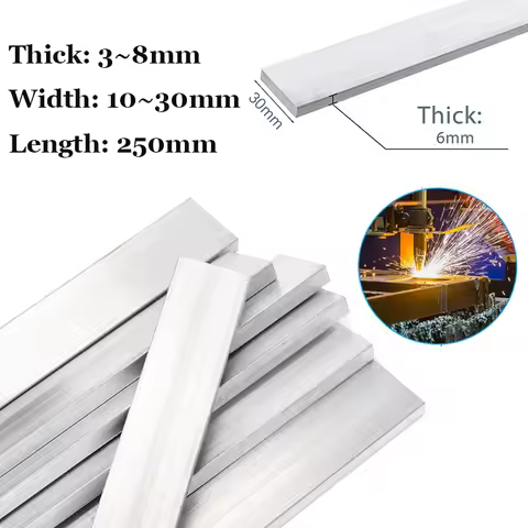Thickness 3mm 4mm 5mm 6mm 8mm Width 10mm~30mm 6061 Aluminium Flat Bar Plate Sheets Block CNC Metal L