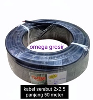 50 METER KABEL SERABUT HITAM 2X2.5 / KABEL SERABUT HITAM 2x2.5 / KABEL SERABUT 2X2.5