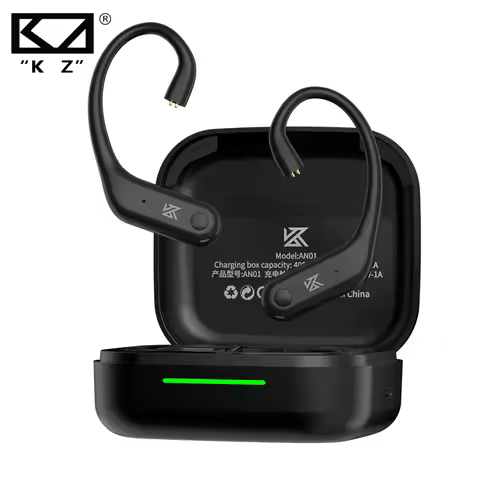 KZ AN01 Wireless Ear Hook Headphones Bluetooth 5.4 HiFi Sound Earphones with Charging Case Noise Red