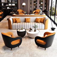 {SG Sales} Sofa Set 1/2/3 Seater Nordic Fabric Sofa Business Reception Rest Area Couch Home Faux Leather Living Room Disposable Leather Sofa Coffee Table  Sofa Single Double Sofa