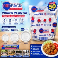 [JJP] oripack white plastic round plate disposable plastic plate/ plastic plate/