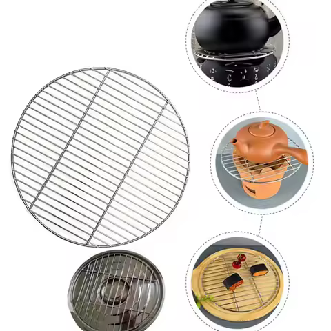 New 30cm/35cm/40cm Stainless Steel Round BBQ Net Grill Mesh Roast Nets Grill Tool Grid Nets Outdoor 