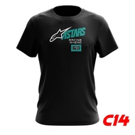 C 14 BAJU MOTOR RIDE ALPAN DESIGN RACING SUPERBIKE RARE KAIN COTTON
