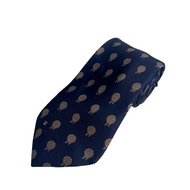 Chanel 藏青色花紋圖案領帶 領結 絲綢（中古）