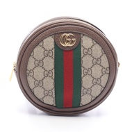 【二手】Gucci Ophidia GG Supreme 雙肩包 598661 米色/ブラウン/綠色 PVC塗層帆布皮革 Ophidia 迷你圓肩包