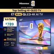 Hisense REAL Hi-QLED 4K AI TV E7Q 65 inch | Quantum Dot | AI Eye Care | Dolby Vision & Atmos