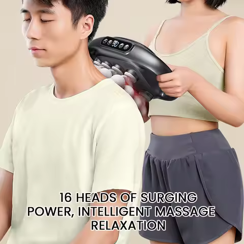 16-Head Fascia Gun 30-Level Adjustable Full Body Electric Muscle Massager Percussion Massager for Ba