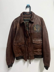 Avirex Leather Bomber Jacket made in Italy RARE VINTAGE