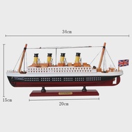 Model Titanic Besar Hiasan Premium Kayu Simulasi Ruang Tamu Kapal Pesiar Kapal Layar Siap Model Baha