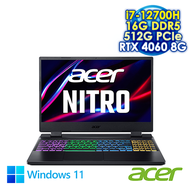 ACER Nitro 5 AN515-58-79ZL 黑 15.6吋電競筆電 (FHD IPS 165Hz/Intel i7-12700H/16G DDR5/512G PCIE SSD/NVIDIA RTX 4060 8G/WIN 11)
