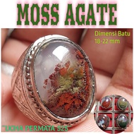 Original moss agate ring natural