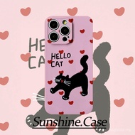 Phone Case Hard Case Love English Surprise Black Cat Suitable for Samsung S22 S23 S24 PLUS A34 A54 5