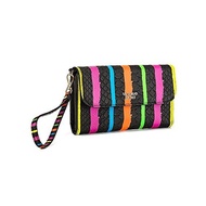 Victoria s Secret Women s Black Multi Stripe Phone Tech Clutch Bag Wristlet