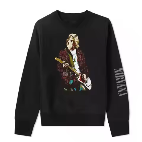 New NirVANA Band Rock Long-sleeved Hoodie - Nirvana Kurt Cobain Men's Punk Loose-fitting Hoodie - Fa