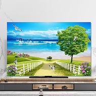 TV Screen Protector Cover,Seaside Beach Printing Dust Proof Cover Waterproof TV Dust Cloth Cover For Wall Mounted Desktop Curved Screen(Size:40-43in(102x65cm),Color:B)
