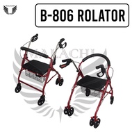 ◐Medical supplies Malachi B-806 Adjustable Adult Medical Walker Rollator with Seat and Wheels (Red)