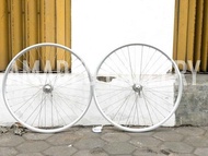 Wheelset 700C Araya Ar713 Hub Bitex Bearing Silver Chrome 36 Hole Nos
