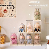 Cartoon Doll Display Box Transparent Dust-proof Single Stackable Doll Storage Box Creative Desk Deco