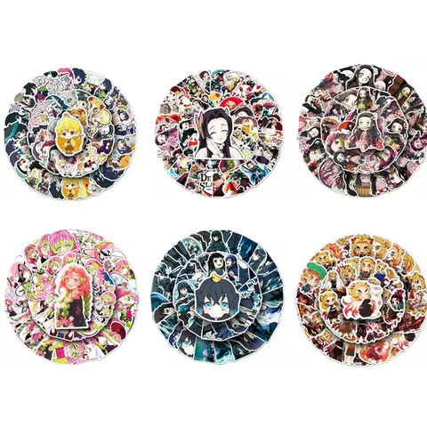 6 styles 50pcs Kawaii Kanroji Mitsuri Anime Stickers Demon Slayer Sticker Aesthetics Scrapbooking Cu