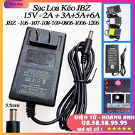 Adapter Sạc Loa Kéo JBZ 106 107 108 109 - 0806 - 1006 - 1206 Nguồn 15V-2A+3A+5A+6A