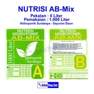 hidroponik surabaya nutrisi ab mix 5 l sayuran daun - ab ttdrfc 8276jt