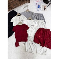 [Real photo Salt] Set of Baby Tee Shirt with Horse Embroidery and Drawstring Straight Pants with Hot