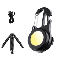 COB Keychain Light USB Rechargeable Magnetic Flashlight Portable Mini Work Lights COB Chargeable Wor